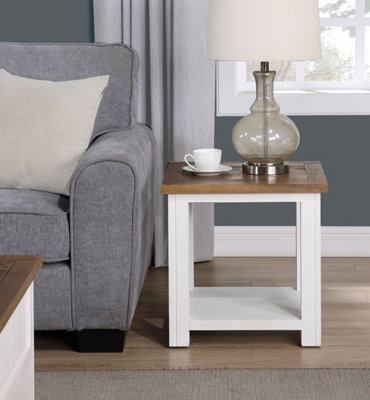 Baumhaus Splash Of WhiteLamp / Side Table from B&Q