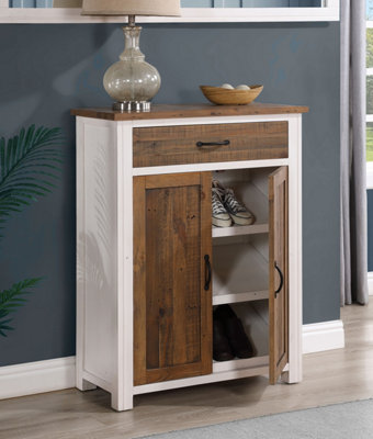 Baumhaus Splash Of WhiteShoe Storage Cupboard With Drawer from B&Q