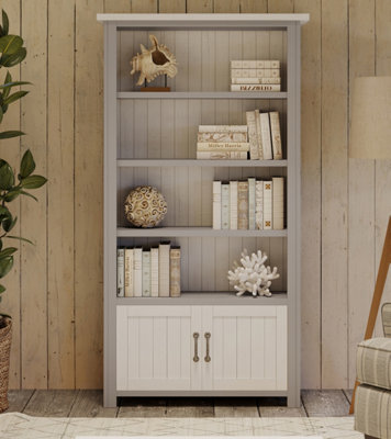 Baumhaus GreystoneLarge Open Bookcase With Doors from B&Q