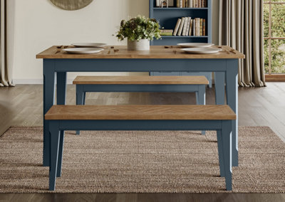 Baumhaus Signature Blue Rectangular Dining Table from B&Q