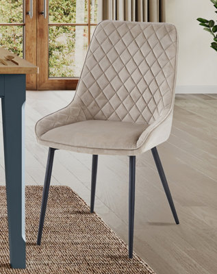 Baumhaus Signature Blue Dining ChairMink  (Pack Of Two) from B&Q