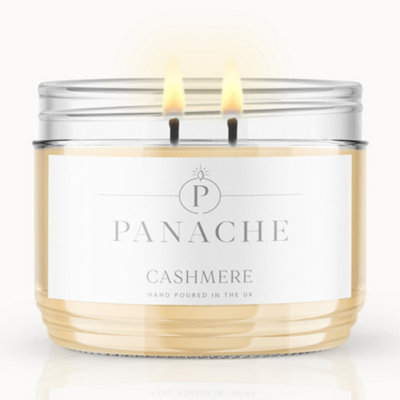 Panache Cashmere Scented CandleDouble WickSoft Cozy Scent from B&Q