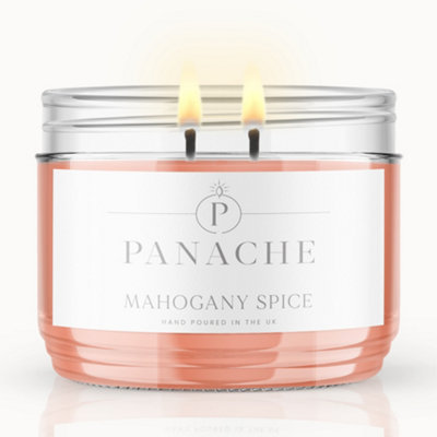 Panache Mahogany Spice Scented CandleDouble WickWarm Woody Spice Scent from B&Q