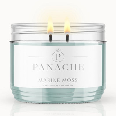 Panache Marine Moss Scented CandleDouble WickFresh Coastal Scent from B&Q