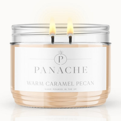 Panache Warm Caramel Pecan Scented CandleDouble WickSweet Nutty Scent from B&Q