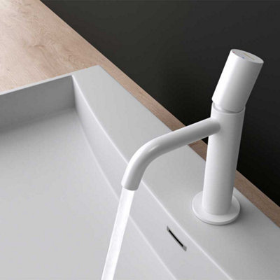 Durovin Bathrooms Monobloc Basin Mixer TapBubbler Spout Bathroom Sink FaucetWhite from B&Q