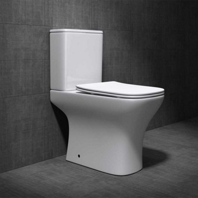 Durovin Bathrooms Close Coupled  Toilet With Soft Close Seat And  Cistern Rimless Toilet Pan from B&Q