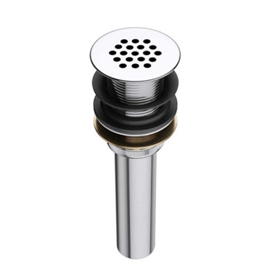 Durovin Bathrooms Unslotted Basin Waste Plug Chrome Round Filter - Image 3