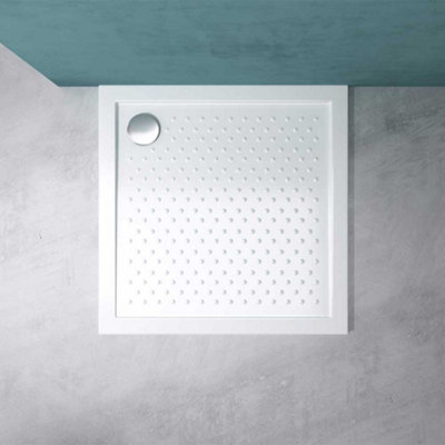 Durovin Bathrooms Acrylic Shower Tray Anti Slip Surface - Rectangular - 800 X 800Mm