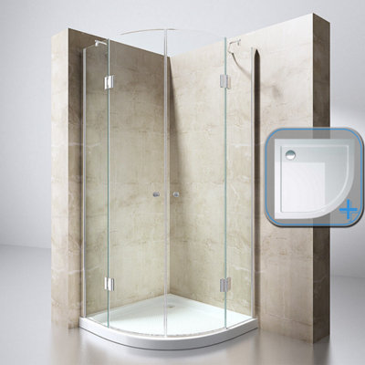 B&Q -  900 X 900mm Quadrant Shower EnclosureDouble Hinged Door8mm Safety Glass With Acrylic Shower Tray