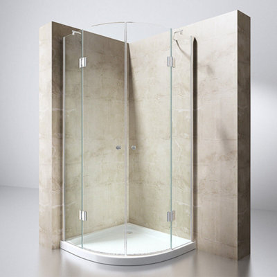 B&Q -  900 X 900mm Quadrant Shower EnclosureDouble Hinged Door8mm Safety Glass