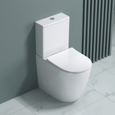 Durovin Bathrooms Comfort Height Close Coupled Toilet With Soft Close Seat And Cistern Eldery Disabled Wc Raised Height Pan from B&Q