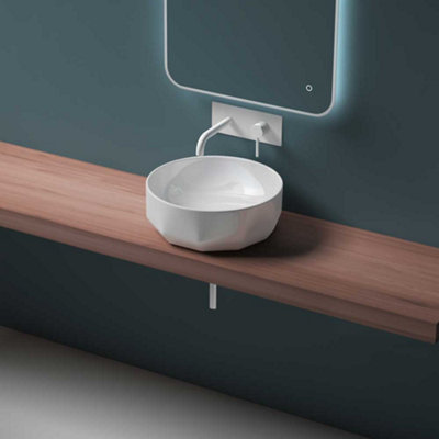 B&Q -  Ceramic Bathroom BasinCountertop Sink VesselRound Washing Bowl (420 X 420 X 150mm)