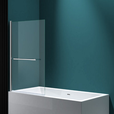 B&Q -  1400 X 960mm Over Bath Shower Screen 180 Degree Pivot Door6mm Glass