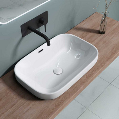 Durovin Bathrooms Self Rimming Inset Sink Basin With Overflow Slot610 X 405mm (Wxd) from B&Q