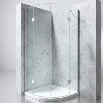 B&Q -  900 X 900mm Quadrant Shower EnclosureDouble Hinged Door Cubicle8mm Safety Glass