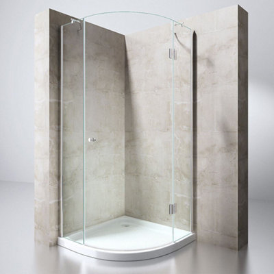 Durovin Bathrooms Quadrant Frameless Shower Enclosure  900 X 900mmHinged Door Corner Entry8mm Safety Clear Glass from B&Q
