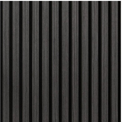 D Pro T Homeware 2 X Oak Acoustic 3D Timber Oak Slatted Wall Panel - 2400X600 Black