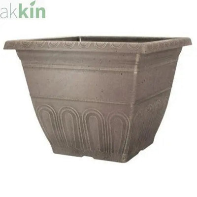 Valencia Square Planter 12"Faux Leather Effect from B&Q