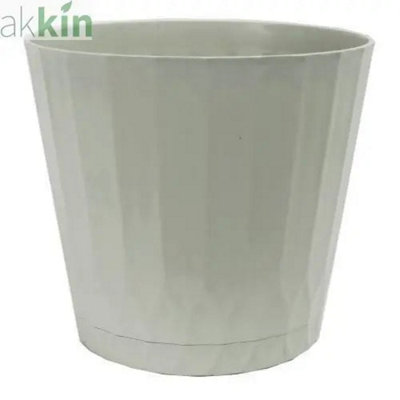 Wilson Planter Flow Pot 10"Smokey Grey from B&Q