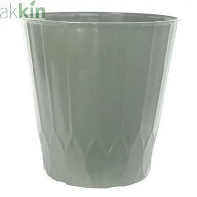 Wilson Planter Flow Pot 14"Polished Smokey Grey from B&Q