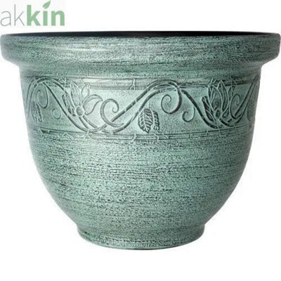 Celtic Planter 23Cm Green Decorative Pot from B&Q