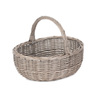 Red Hamper C108 Wicker Large Unlined Antique Wash Bathroom Shopping Basket from B&Q