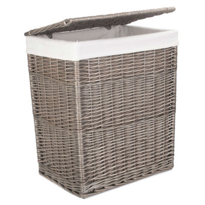Hamper H156 Wicker Antique Wash Slim Laundry Basket Red