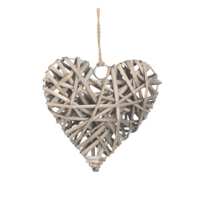 Hamper H150s Wicker Small Full Antique Wash Heart Red
