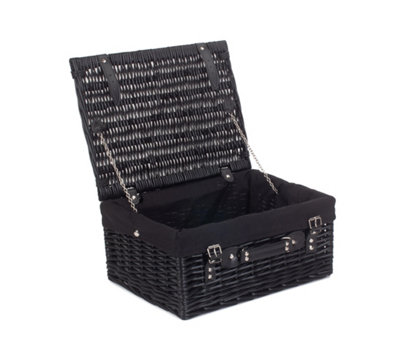 Red Hamper Eh135B Wicker 41Cm Empty Black Willow Picnic Basket With Black Lining from B&Q
