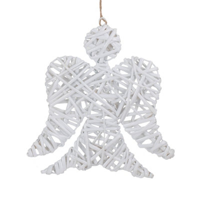 Red Hamper H161 Wicker White Angel Christmas Decoration from B&Q