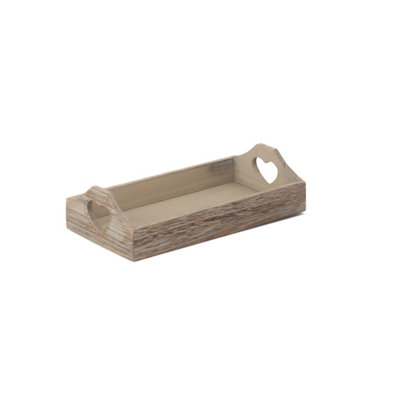 Red Hamper Pt158 Wood Small Shallow Wooden Heart Cut Out Tray from B&Q