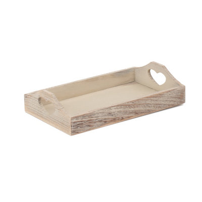 Red Hamper Pt159 Wood Large Shallow Wooden Heart Cut Out Tray from B&Q