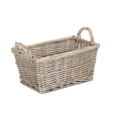 Red Hamper St055 Wicker Small Antique Wash Finish Handled Unlined Storage Basket from B&Q