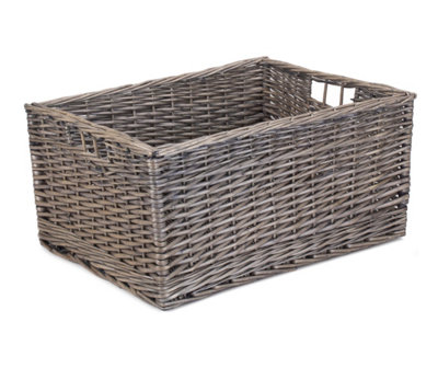 Hamper St068 Wicker Jumbo Antique Wash Unlined Storage Basket Red