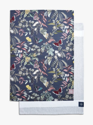 Royal Botanic Gardens Kew Kew Midnight Floral 2 Of Pack Tea Towels from B&Q