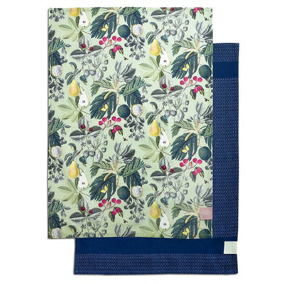 Pure Table Top Kew Gardens Fruit & Floral Set Of 2 Cotton Tea Towels from B&Q