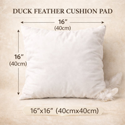 ARLinens Duck Feather & Down Cushion Pads Inner Insert Scatter Fillers Hotel Quality Deep Filled Cushion from B&Q