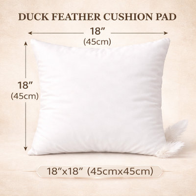 ARLinens Duck Feather & Down Cushion Pads Inner Insert Scatter Fillers Hotel Quality Deep Filled Cushion from B&Q