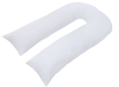 ARLinens 9Ft U Shaped Pillowcase Maternity Pregnancy Support Comfort U Pillow Cover (White) from B&Q