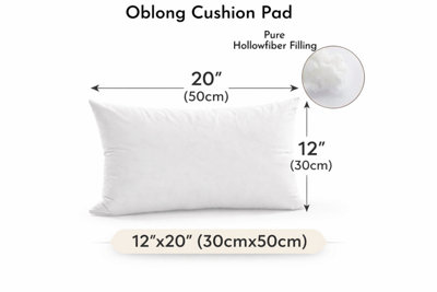 ARLinens Oblong Cushion Pads Rectangular Shape Cushion Insert Hollowfiber Filled Inner Fillers Extra Filled Cushion from B&Q
