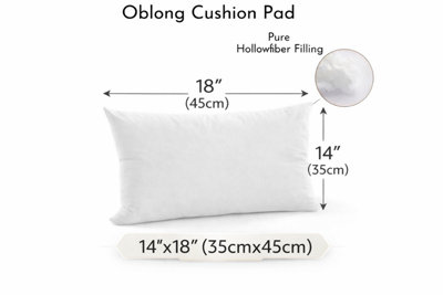 ARLinens Oblong Cushion Pads Rectangular Shape Cushion Insert Hollowfiber Filled Inner Fillers Extra Filled Cushion from B&Q