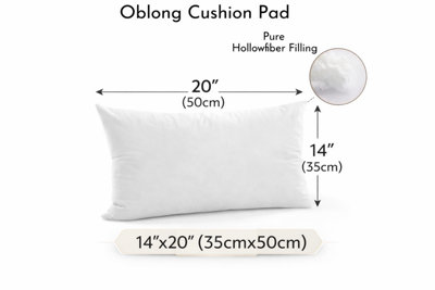 ARLinens Oblong Cushion Pads Rectangular Shape Cushion Insert Hollowfiber Filled Inner Fillers Extra Filled Cushion from B&Q