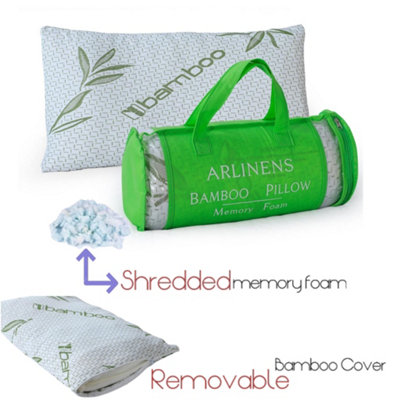 ARLinens Bamboo Pillow Shredded Memory Foam Anti-Bacterial Orthopedic Head Neck Support Pillow from B&Q