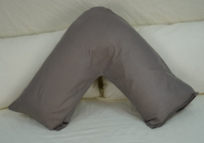 ARLinens V Shaped Pillow With Free V Pillowcase Orthopedic Hollowfiber Filled Head Neck Support V Cushion With Case from B&Q