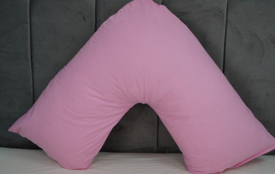 ARLinens V Shaped Pillow With Free V Pillowcase Orthopedic Hollowfiber Filled Head Neck Support V Cushion With Case from B&Q