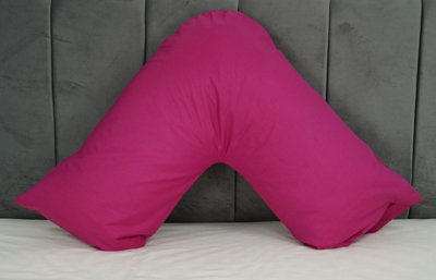 ARLinens V Shaped Pillow With Free V Pillowcase Orthopedic Hollowfiber Filled Head Neck Support V Cushion With Case from B&Q