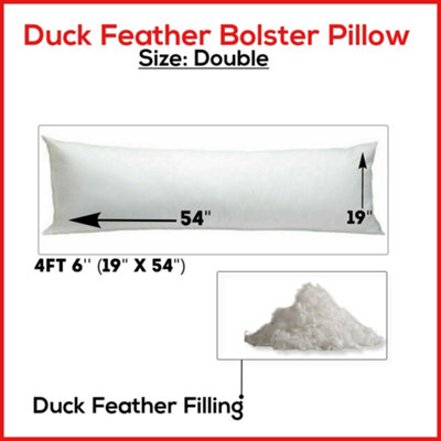 ARLinens Duck Feather & Down Bolster Pillow Long Body Support Maternity Pregnancy Pillows Size (Double) from B&Q