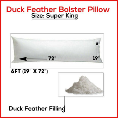 ARLinens Duck Feather & Down Bolster Pillow Long Body Support Maternity Pregnancy Pillows Size (Super King) from B&Q