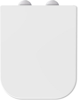 Mass Dynamic Square Toilet Seat Features Soft-CloseWhite Loo Seat With One-Button Quick Release For Hassle-Free CleaningTop Fixing from B&Q